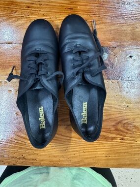 Balera  Black Lace-Up Tap Dance Shoes